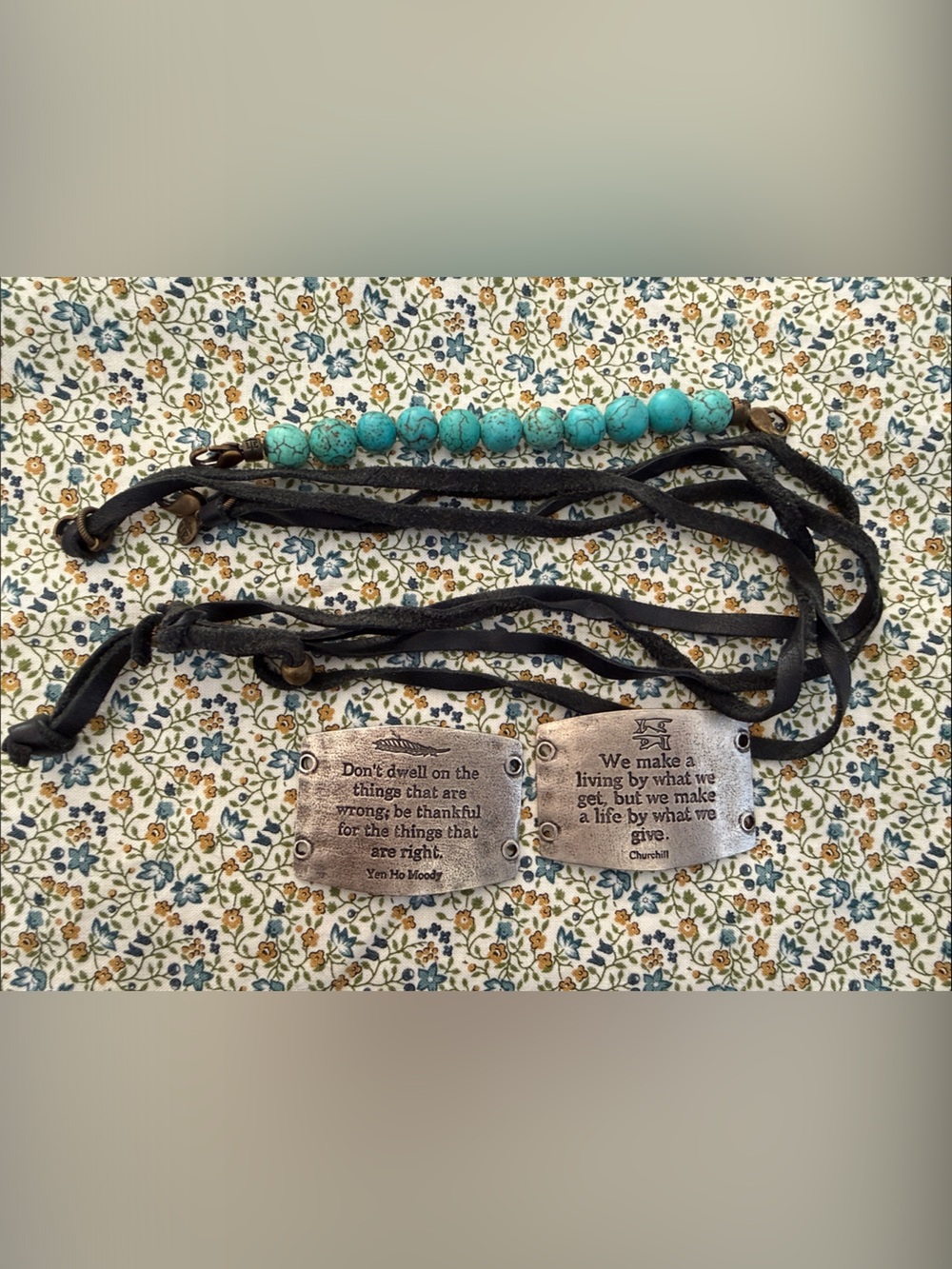Lenny & Eva Leather Wrap Bracelet and Turquoise Beads